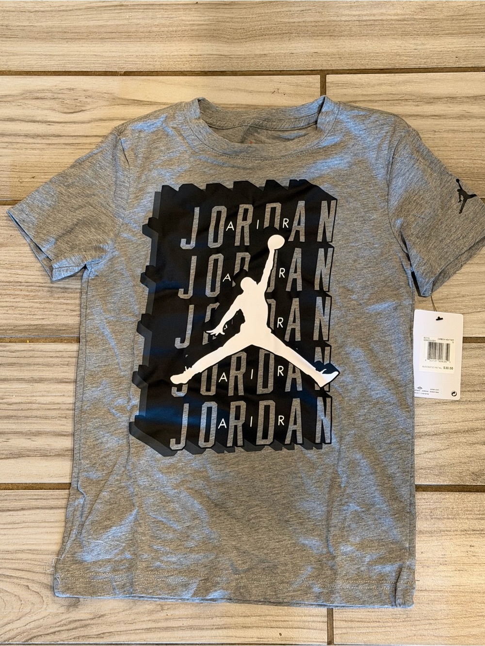 Jordan Gray Tee with Black and White Jumpman Graphic